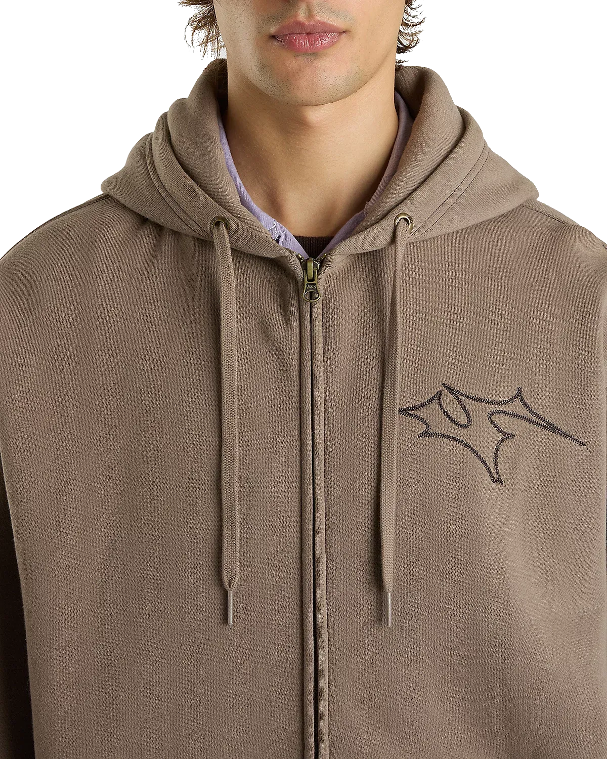 Skate V Thorn Zip Hoodie in Walnut