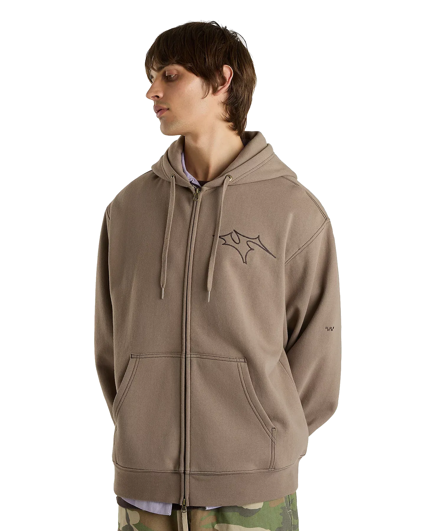 Skate V Thorn Zip Hoodie in Walnut