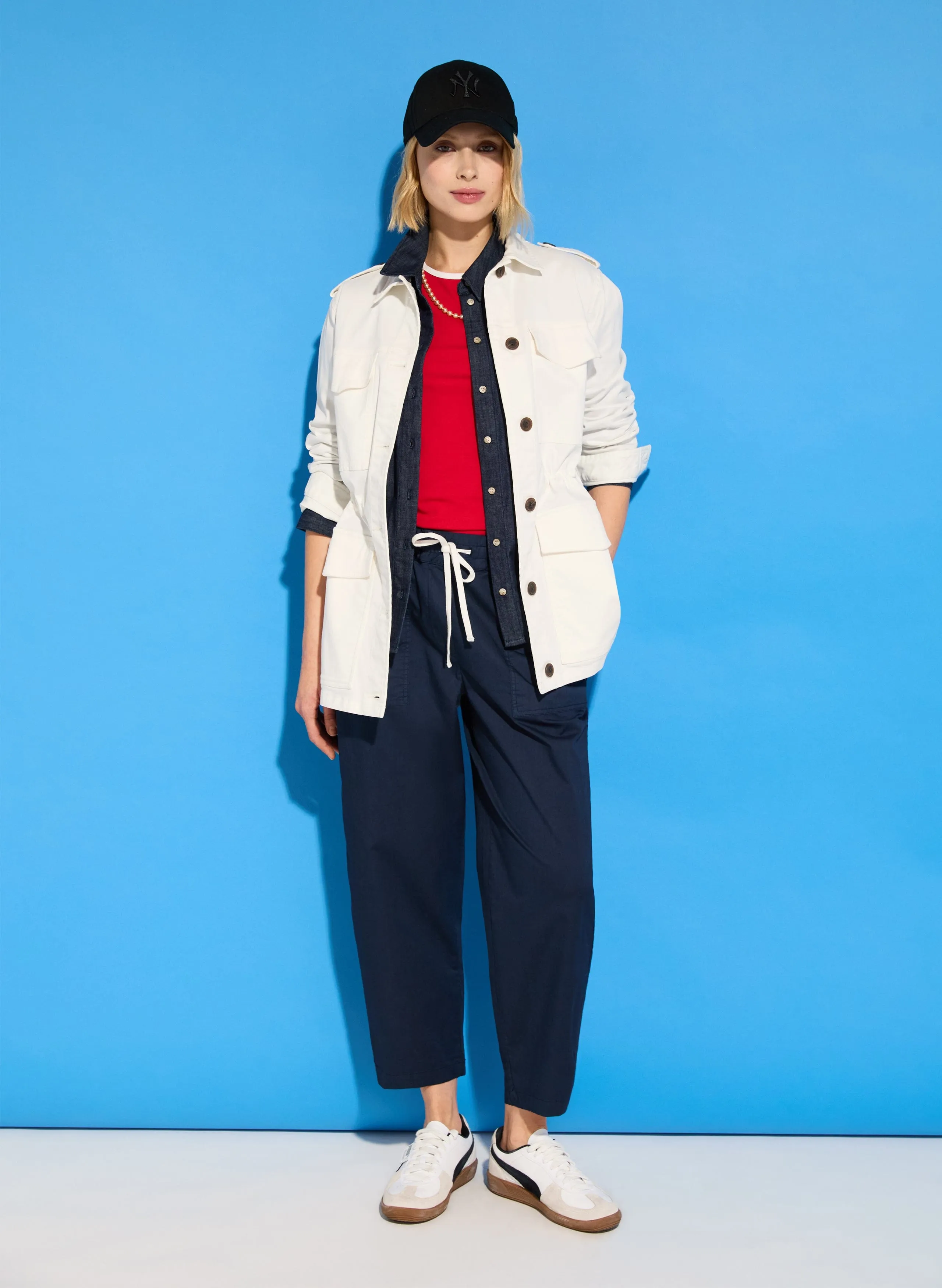 Sophy Organic Cotton Jogger Trousers | Deep Indigo