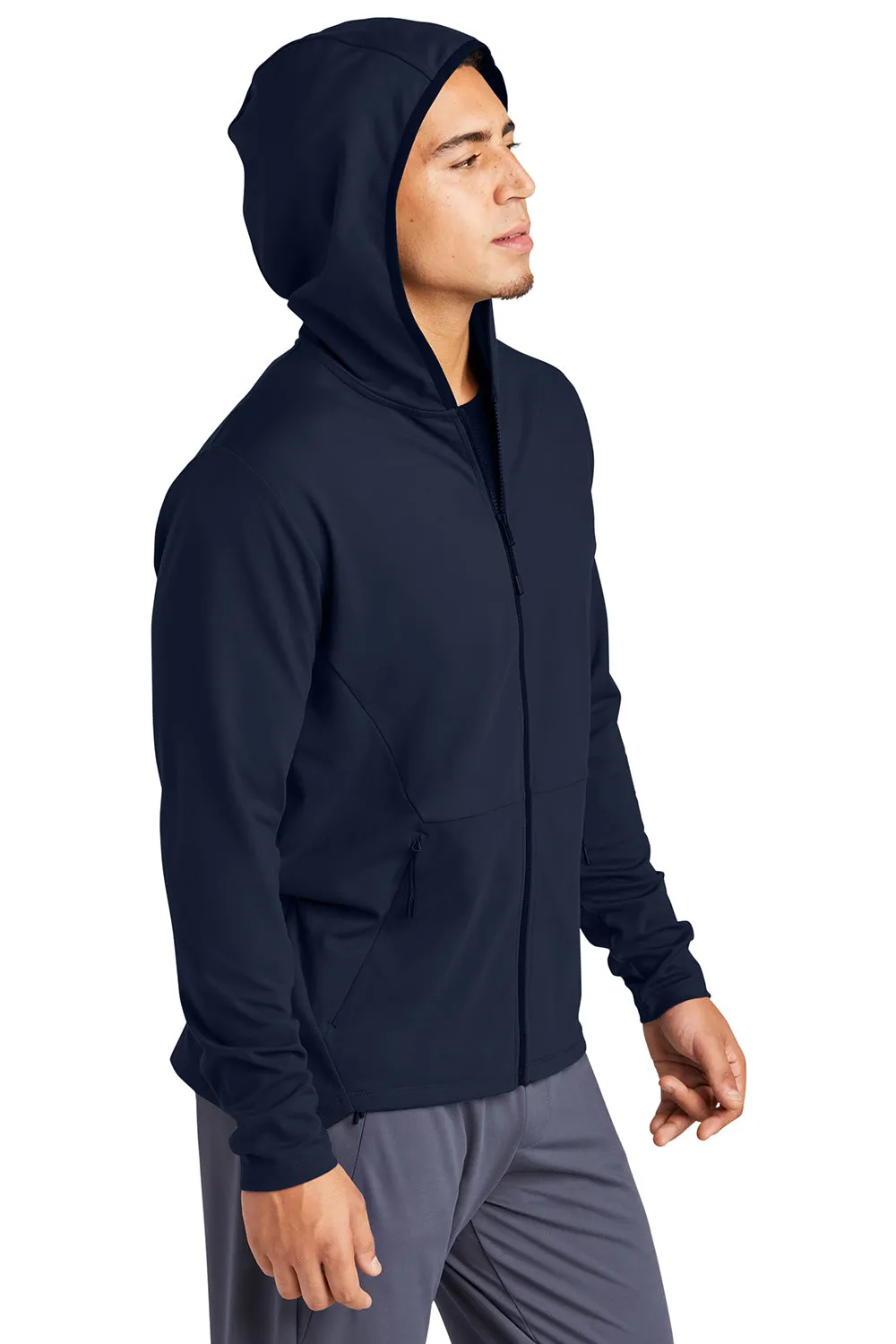 Sport-Tek Mens Circuit Full Zip Hooded Sweatshirt Hoodie w/ Pockets - True Navy Blue