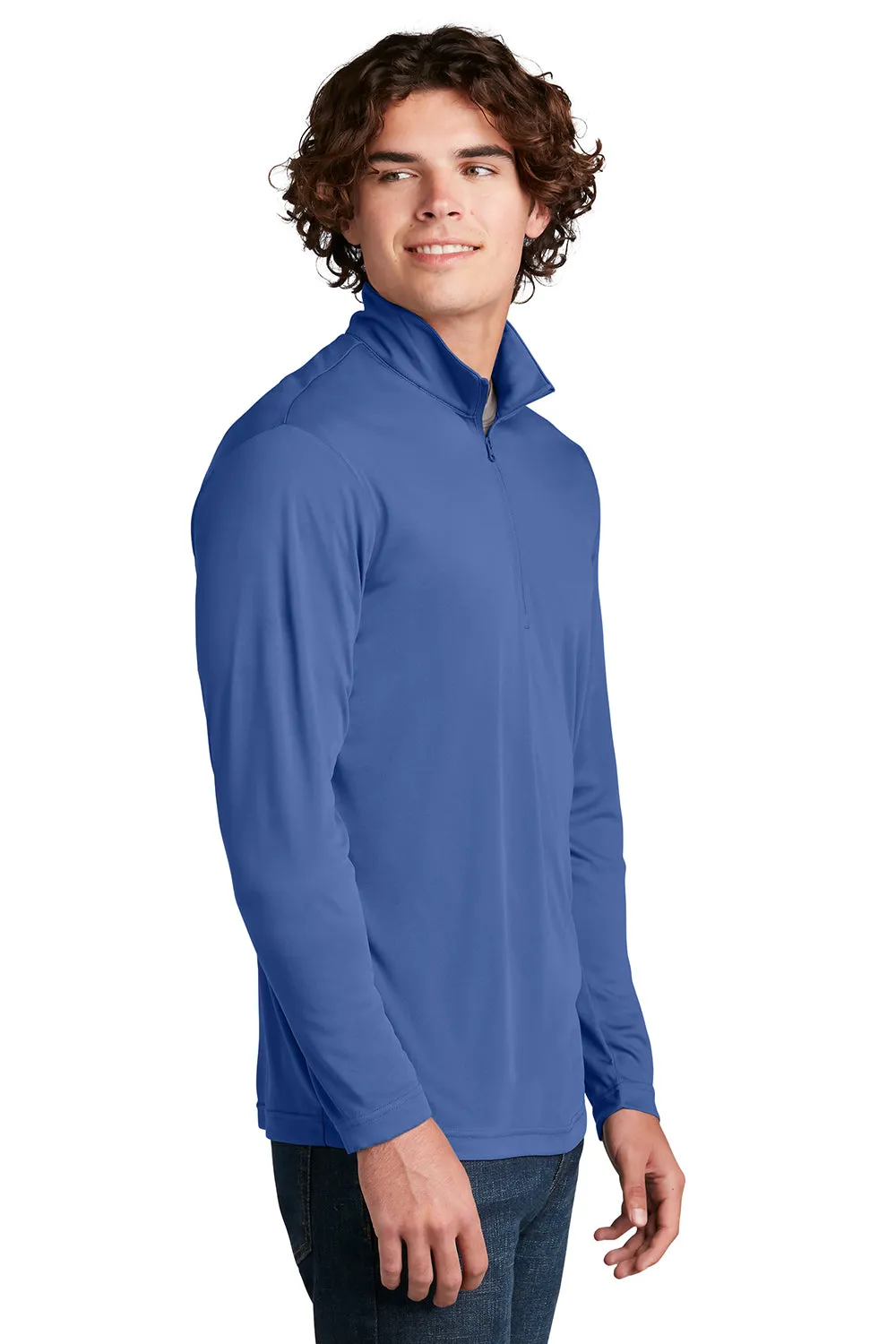 Sport-Tek Mens Competitor Moisture Wicking 1/4 Zip Sweatshirt - Royal Blue