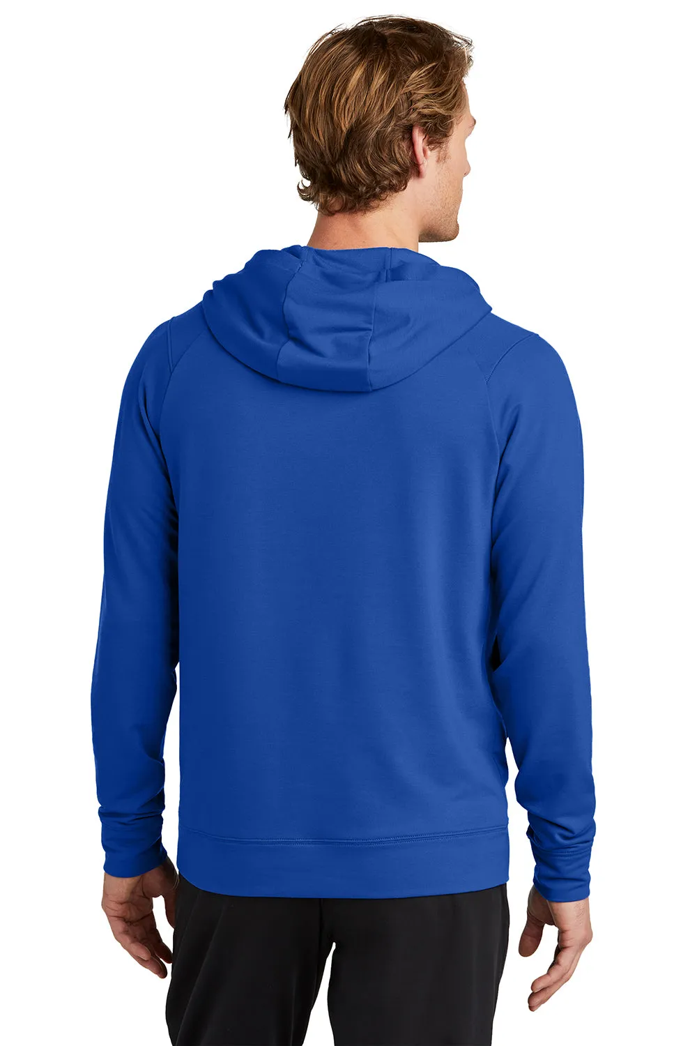 Sport-Tek Mens Flex Fleece Moisture Wicking Hooded Sweatshirt Hoodie w/ Pockets - True Royal Blue