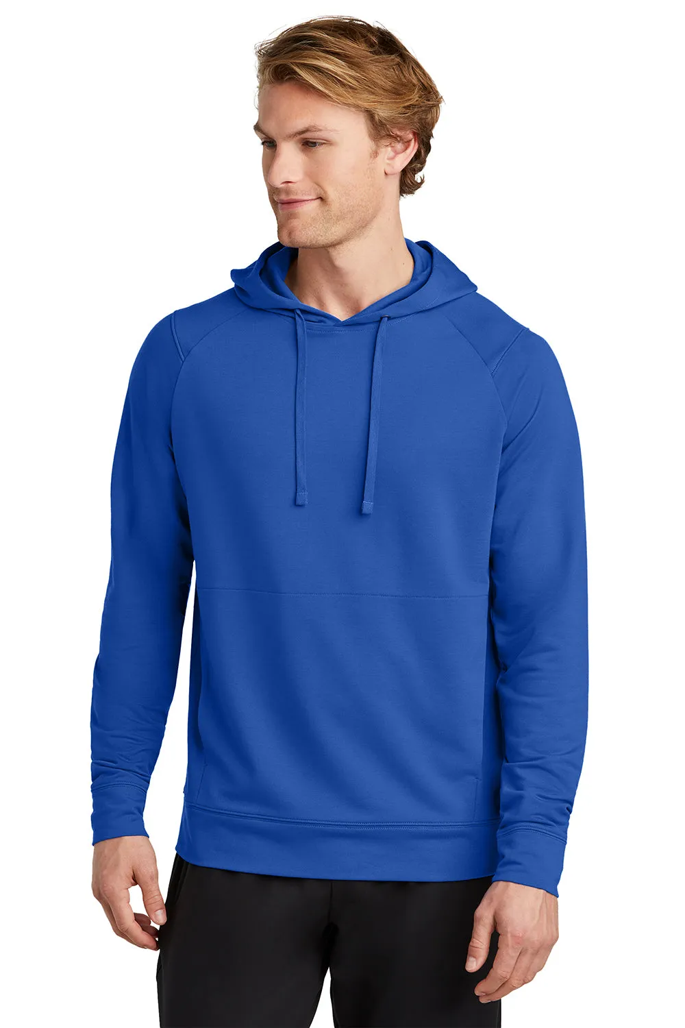 Sport-Tek Mens Flex Fleece Moisture Wicking Hooded Sweatshirt Hoodie w/ Pockets - True Royal Blue