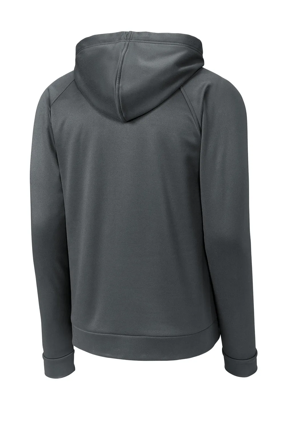 Sport-Tek Mens Re-Compete Fleece Anti Static Hooded Sweatshirt Hoodie w/ Pouch Pocket - Iron Grey