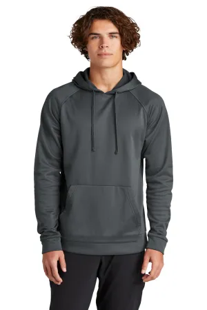 Sport-Tek Mens Re-Compete Fleece Anti Static Hooded Sweatshirt Hoodie w/ Pouch Pocket - Iron Grey
