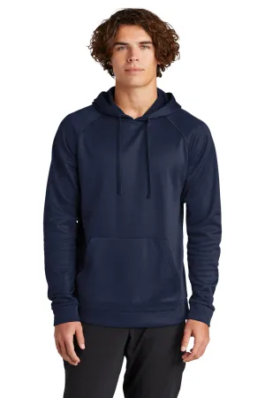 Sport-Tek Mens Re-Compete Fleece Anti Static Hooded Sweatshirt Hoodie w/ Pouch Pocket - True Navy Blue