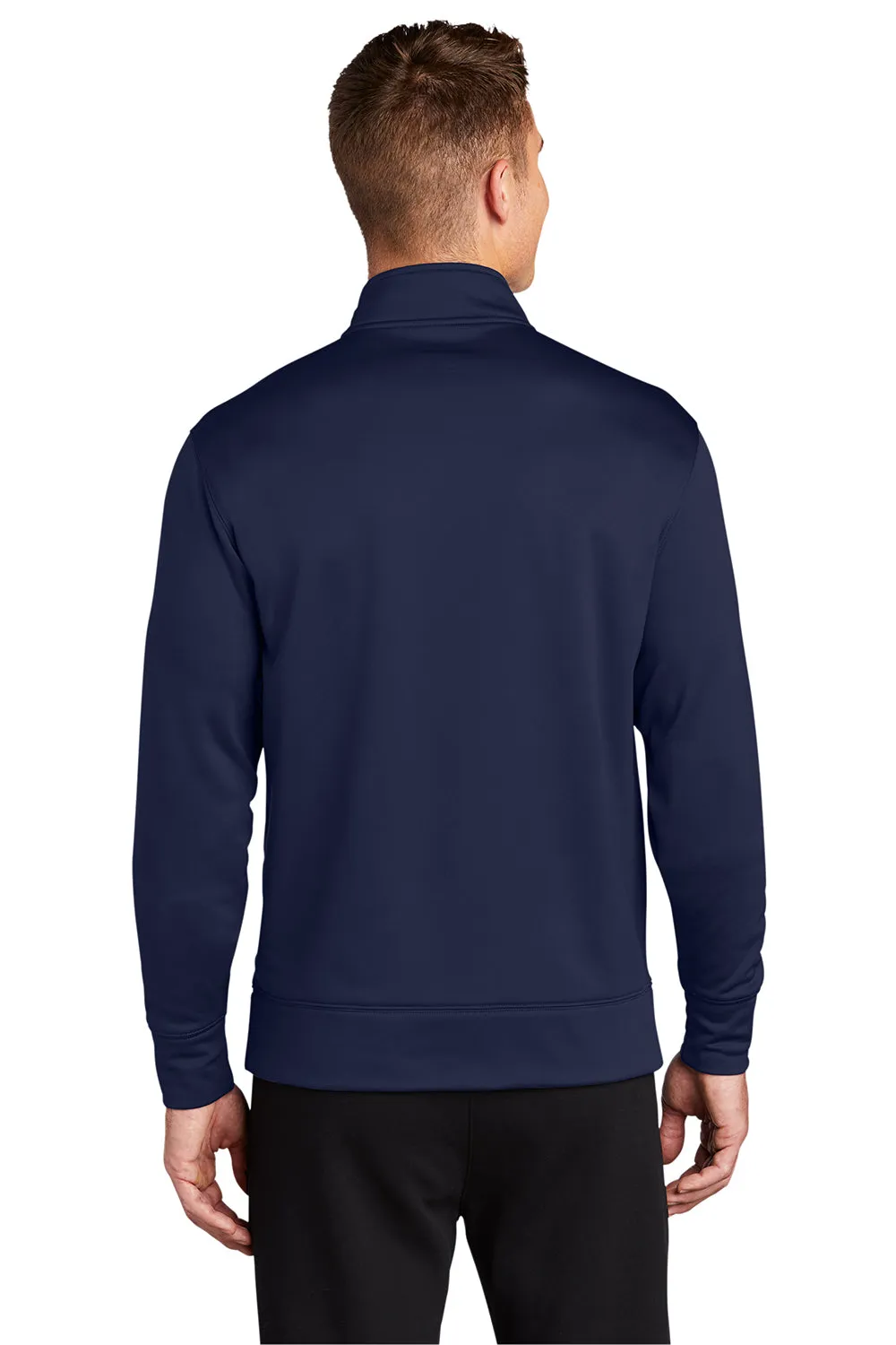 Sport-Tek Mens Sport-Wick Moisture Wicking Fleece Full Zip Sweatshirt w/ Pockets - Navy Blue