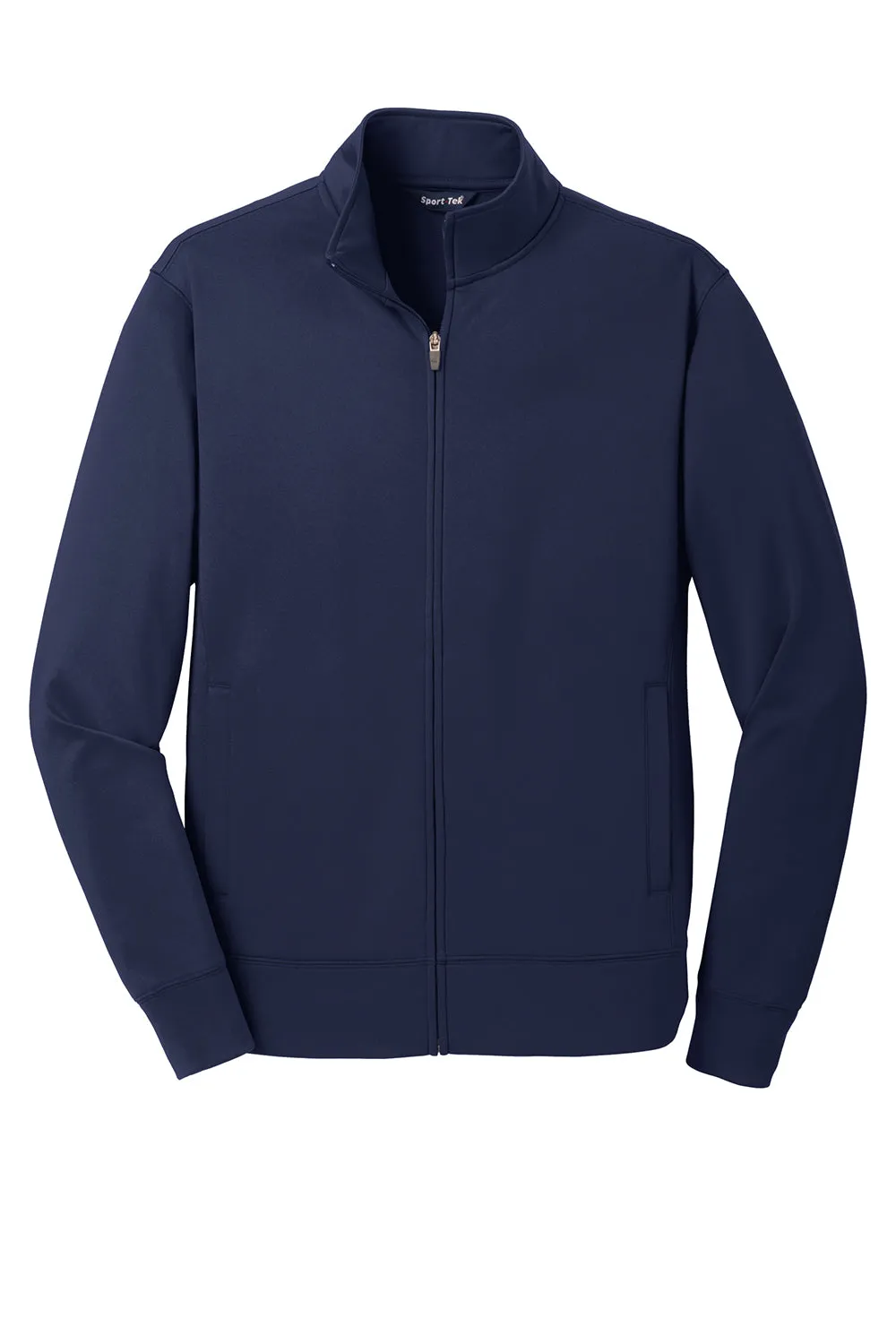 Sport-Tek Mens Sport-Wick Moisture Wicking Fleece Full Zip Sweatshirt w/ Pockets - Navy Blue