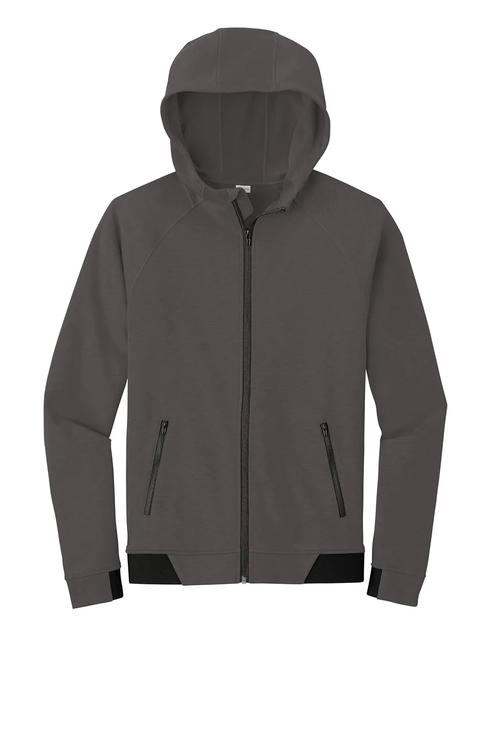 Sport-Tek Mens Strive PosiCharge Full Zip Hooded Sweatshirt Hoodie w/ Pockets - Graphite Grey