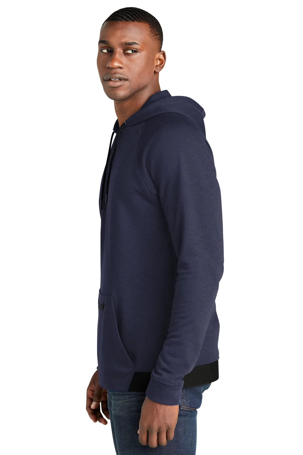 Sport-Tek Mens Strive PosiCharge Hooded Sweatshirt Hoodie w/ Pouch Pocket - True Navy Blue