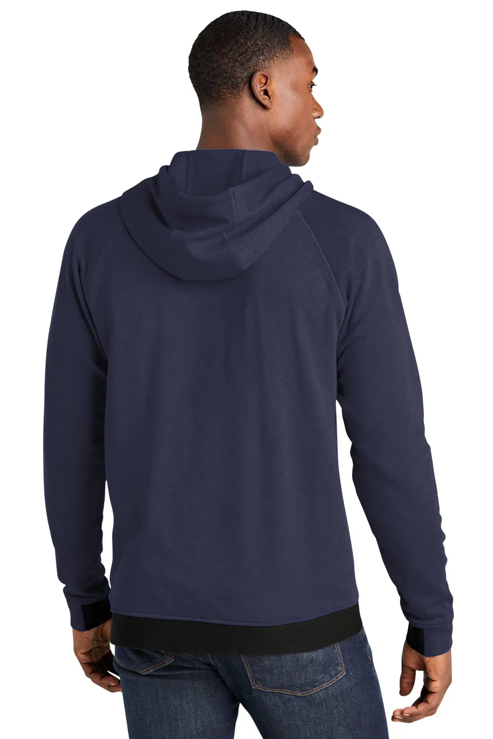Sport-Tek Mens Strive PosiCharge Hooded Sweatshirt Hoodie w/ Pouch Pocket - True Navy Blue