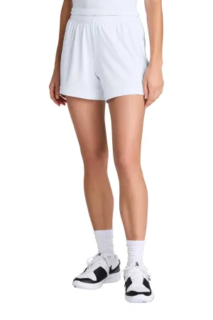 Sport-Tek Womens Club Moisture Wicking Shorts - White/White