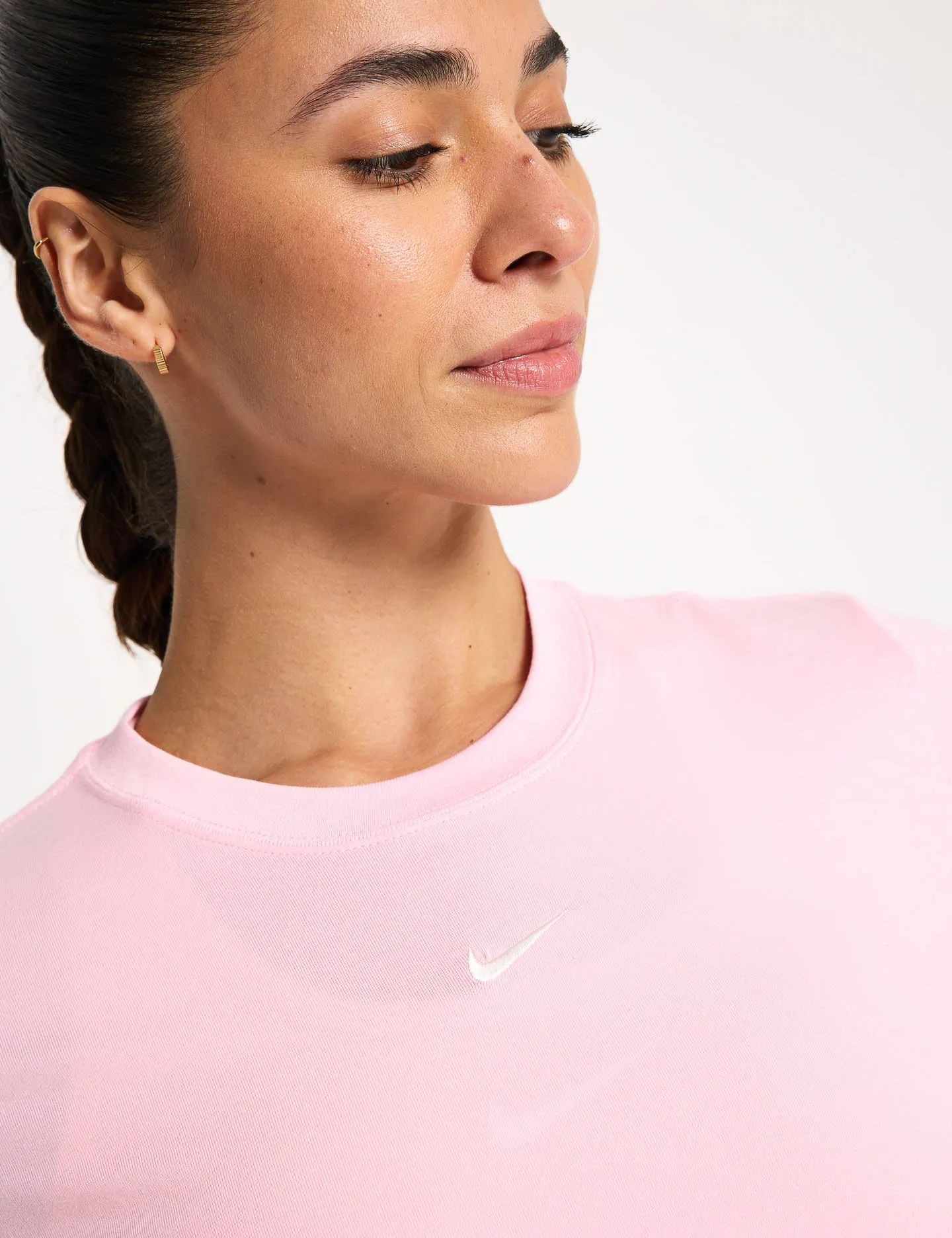 Sportswear Chill Knit Cropped T-Shirt - Medium Soft Pink/Sail