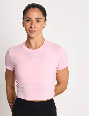 Sportswear Chill Knit Cropped T-Shirt - Medium Soft Pink/Sail