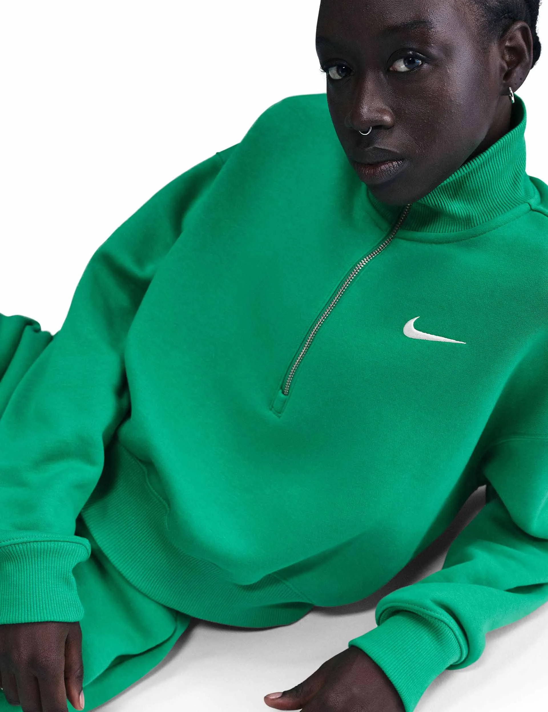 Sportswear Phoenix Fleece Cropped Sweatshirt - Stadium Green/Sail