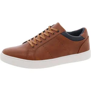 Stallion Mens Lace-Up Faux Leather Casual And Fashion Sneakers