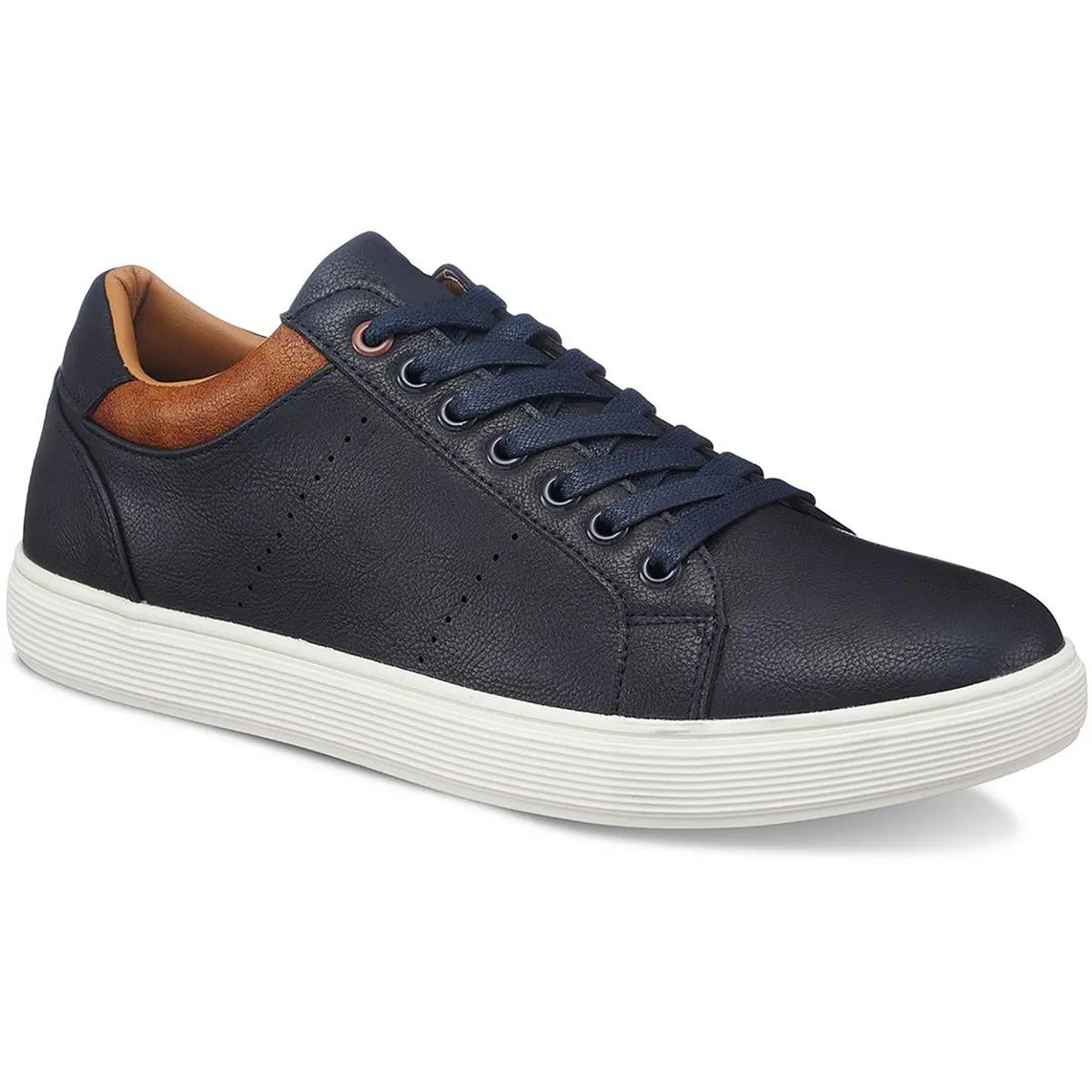 Stallion Mens Lace-Up Faux Leather Casual And Fashion Sneakers