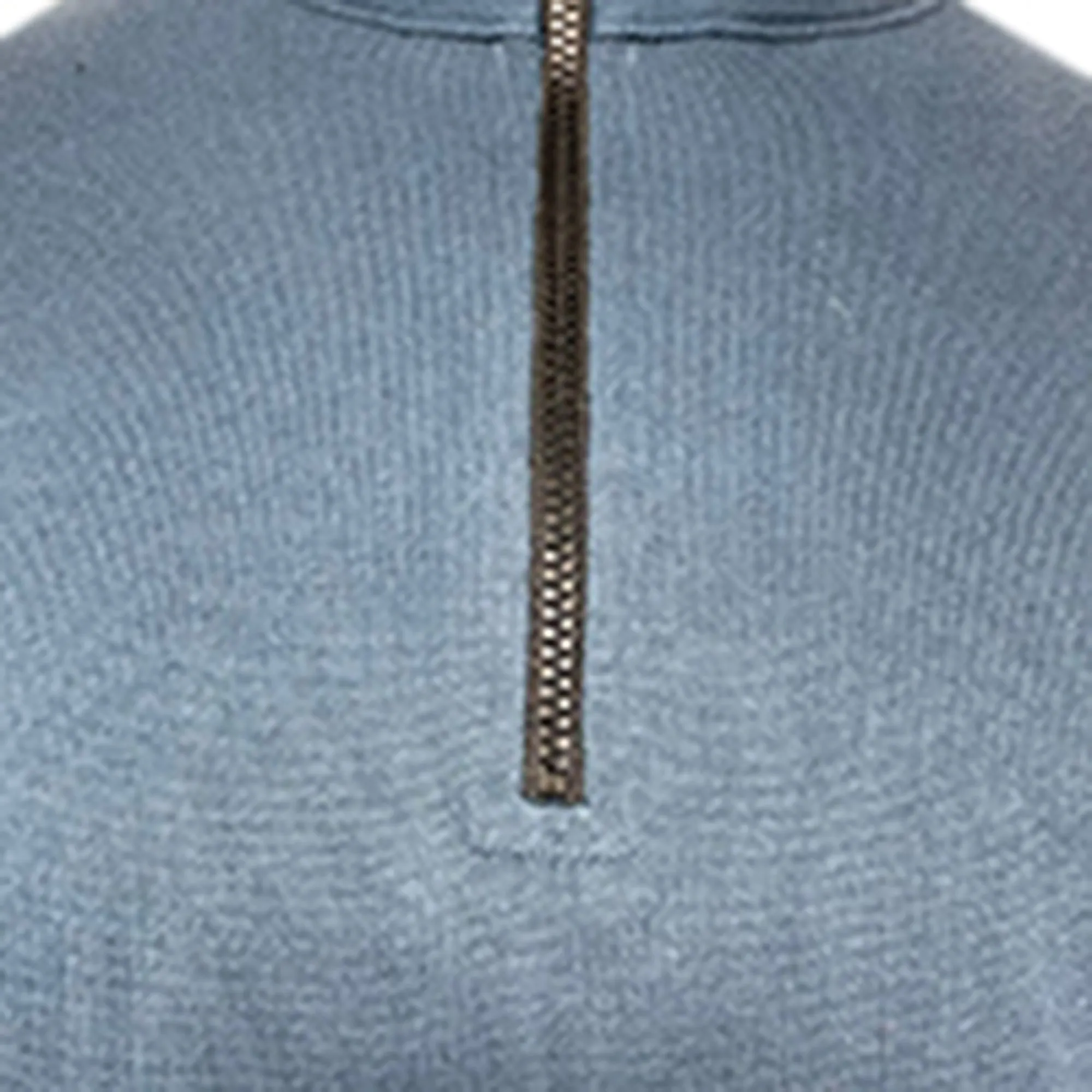 Stone Island Compass-Motif Half Zip Sweater in Blue Cotton