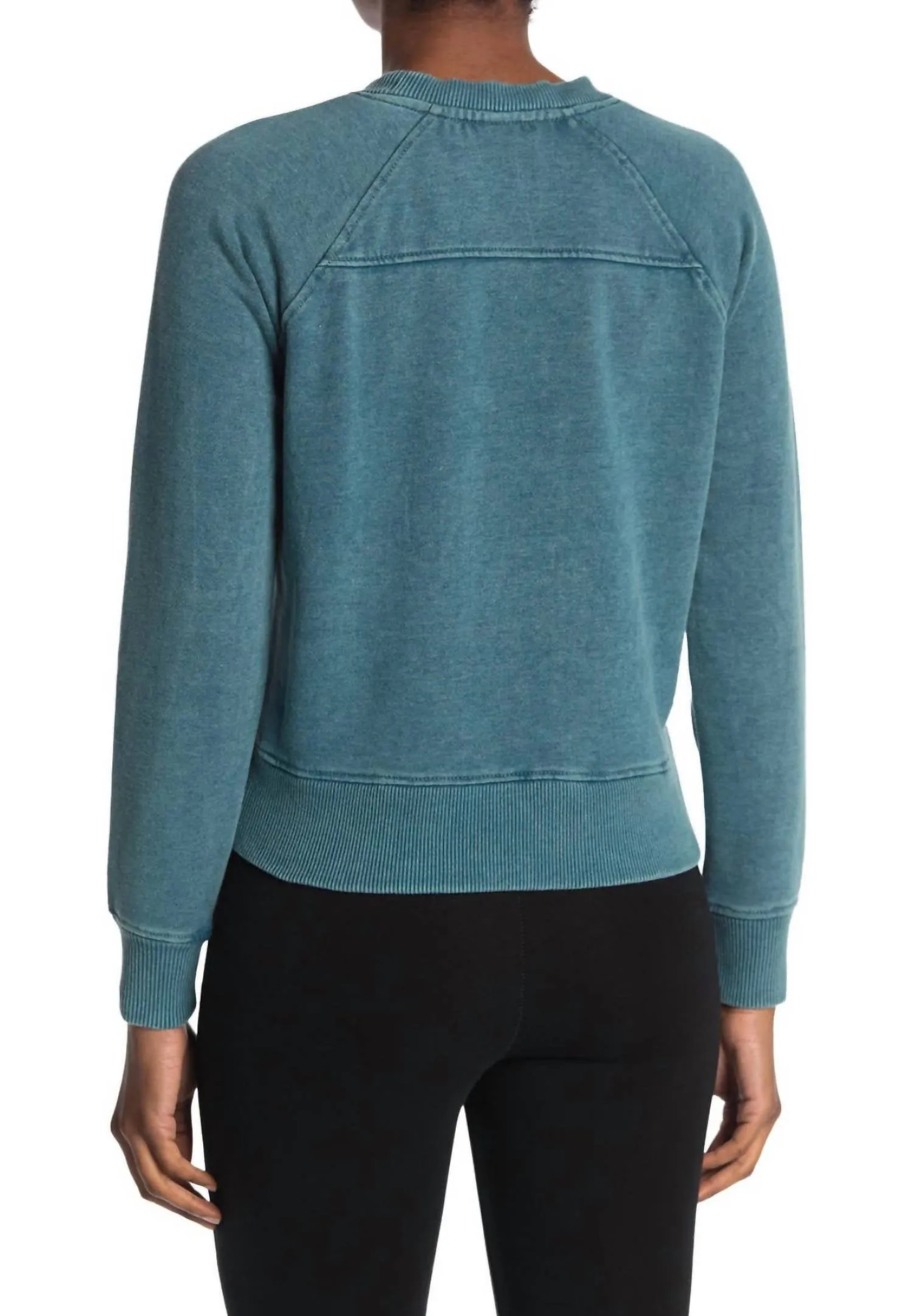 Stone Washed Sweatshirt In Teal