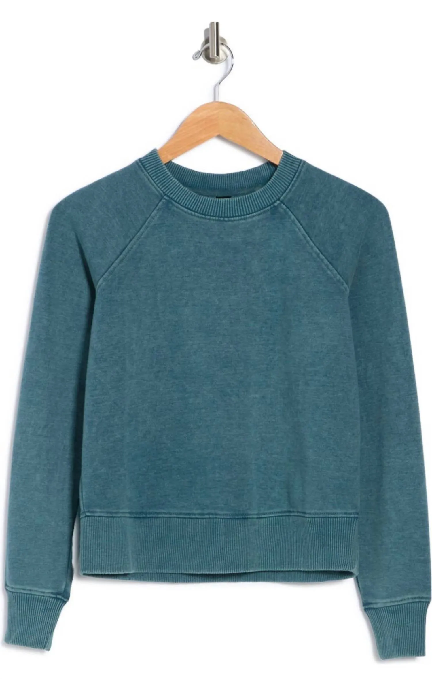 Stone Washed Sweatshirt In Teal