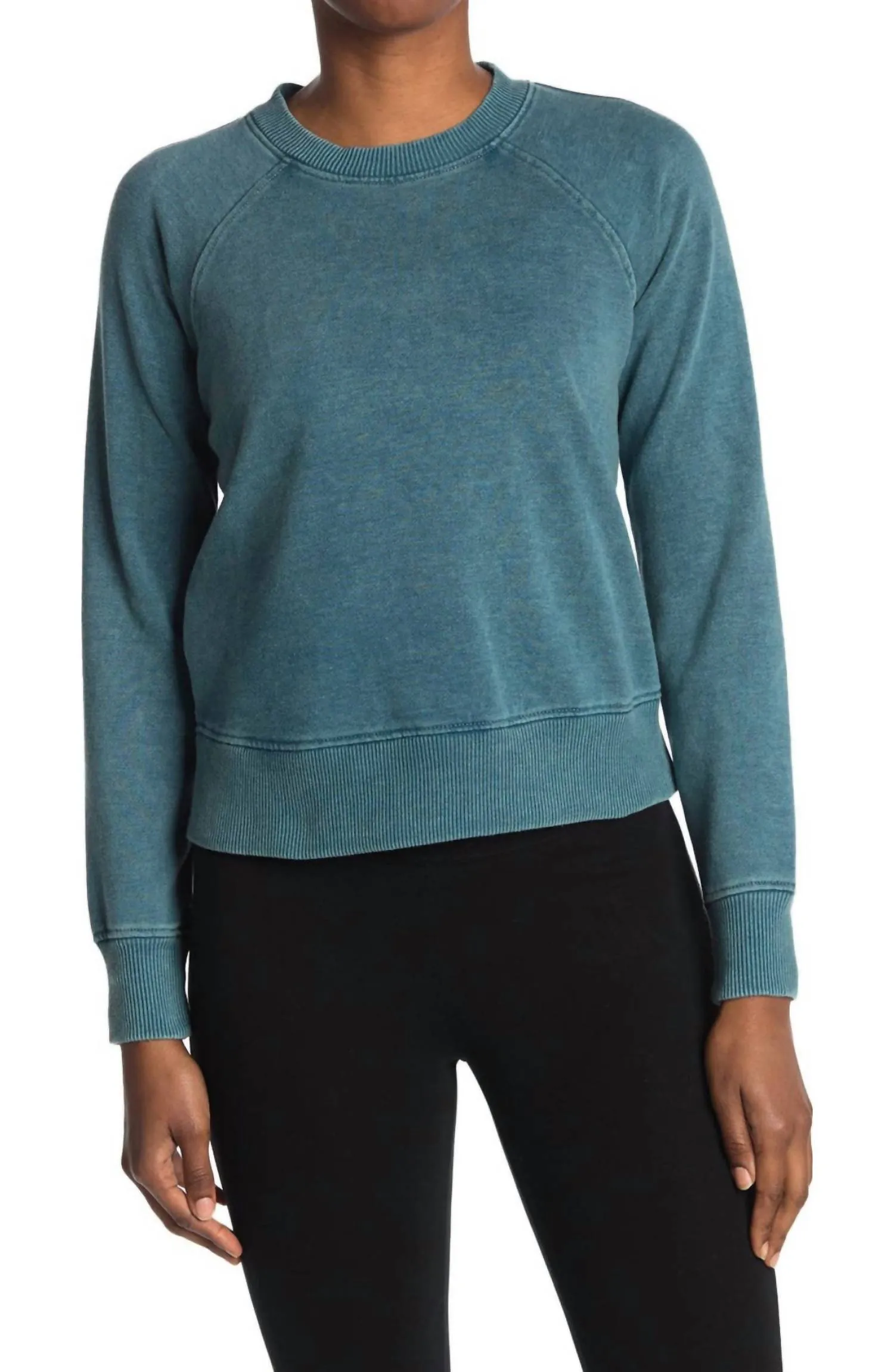 Stone Washed Sweatshirt In Teal