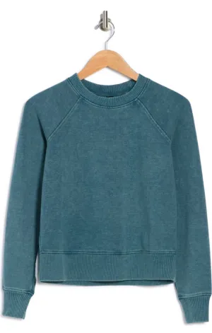 Stone Washed Sweatshirt In Teal