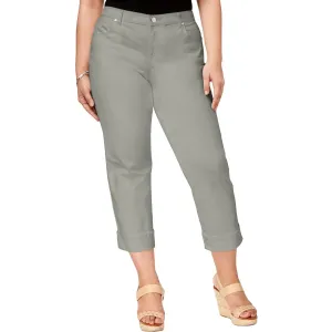 Style & Co. Womens Plus Cuffed Mid-Rise Capri Jeans