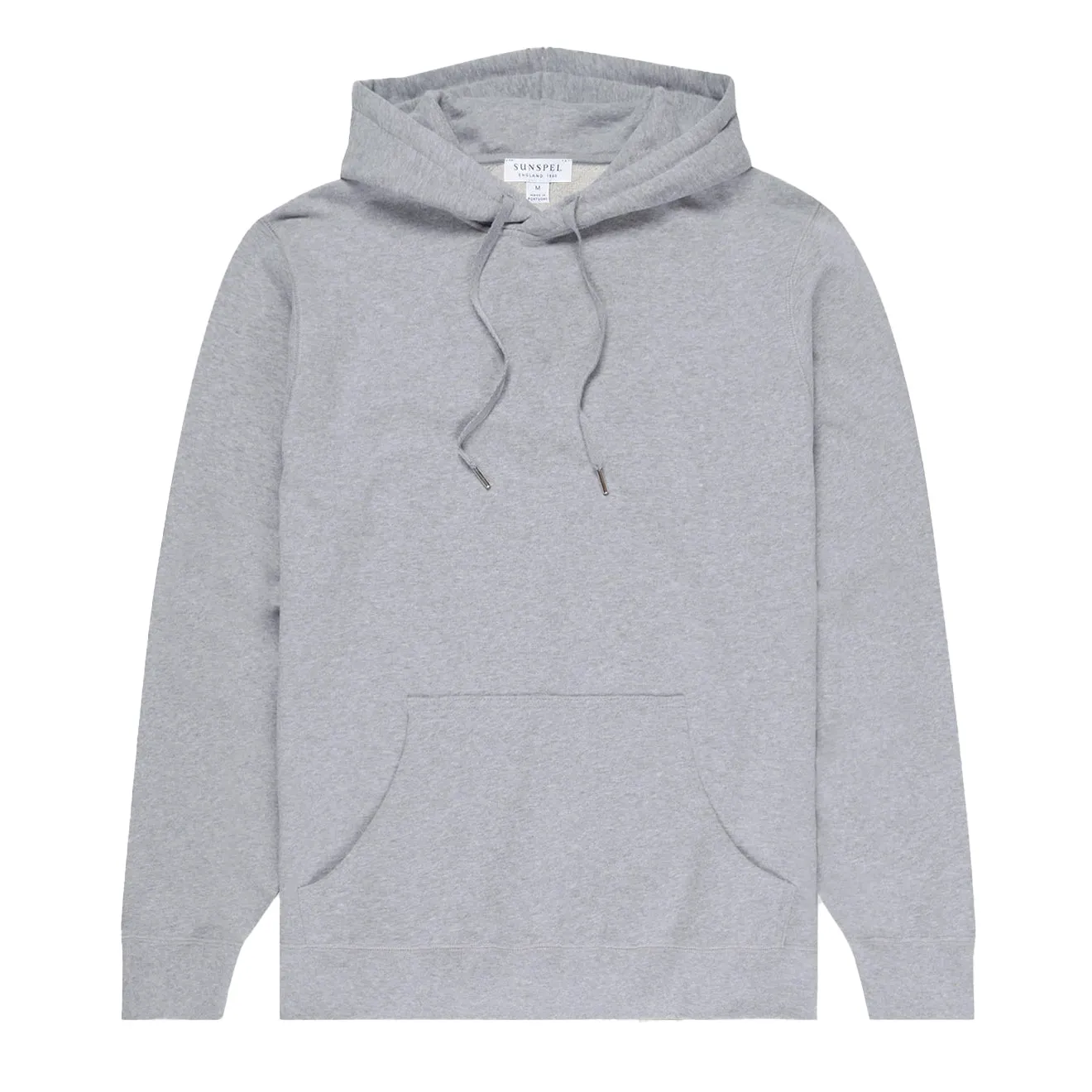 Sunspel Loopback Overhead Hoody Grey Melange