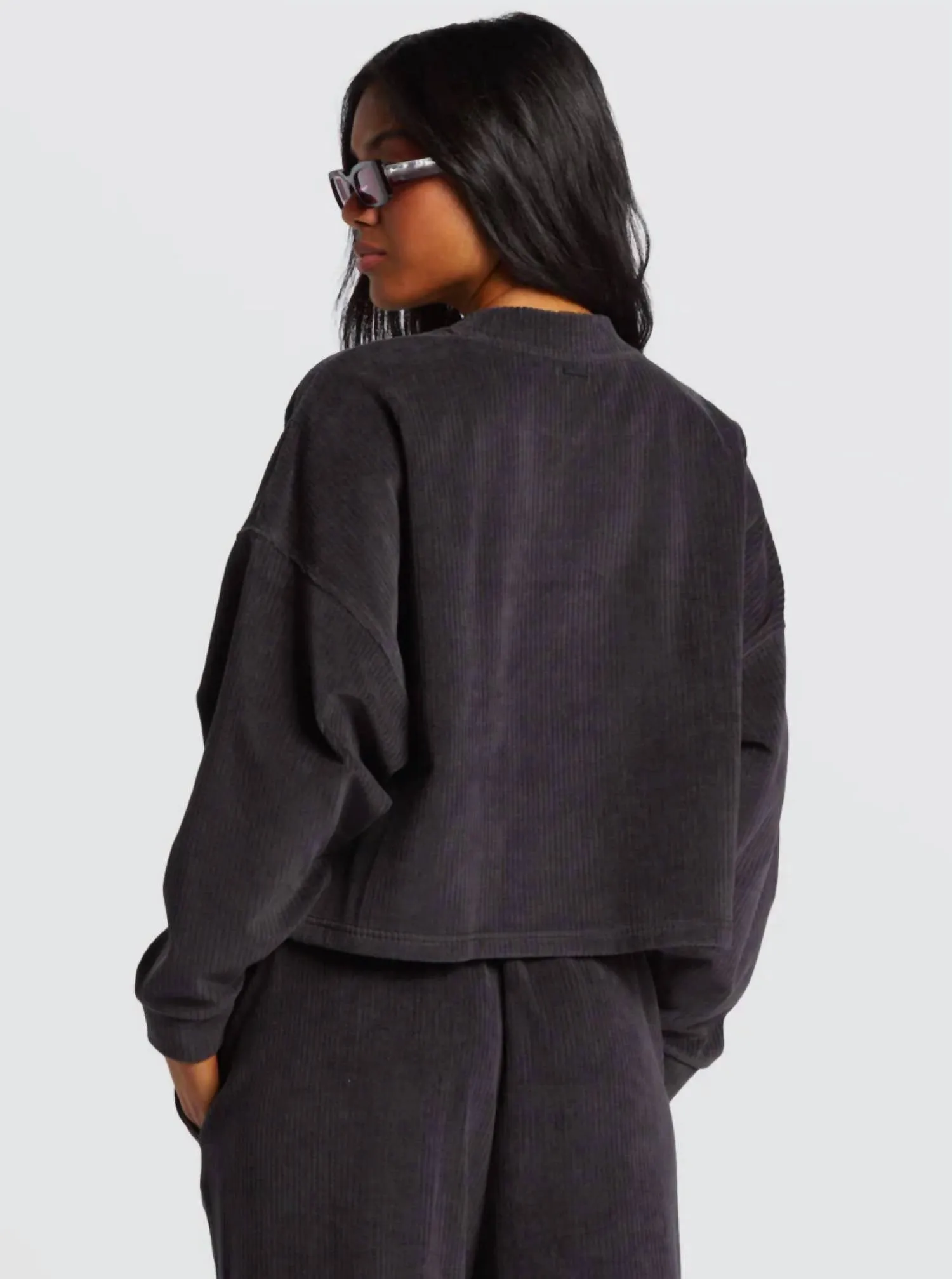 Sweet Sun Crew Sweatshirt In Black Sands