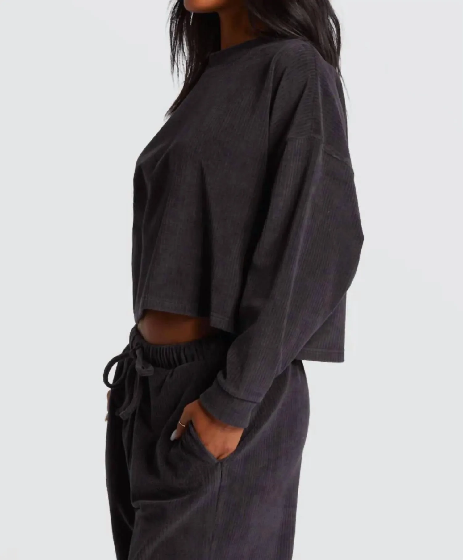 Sweet Sun Crew Sweatshirt In Black Sands