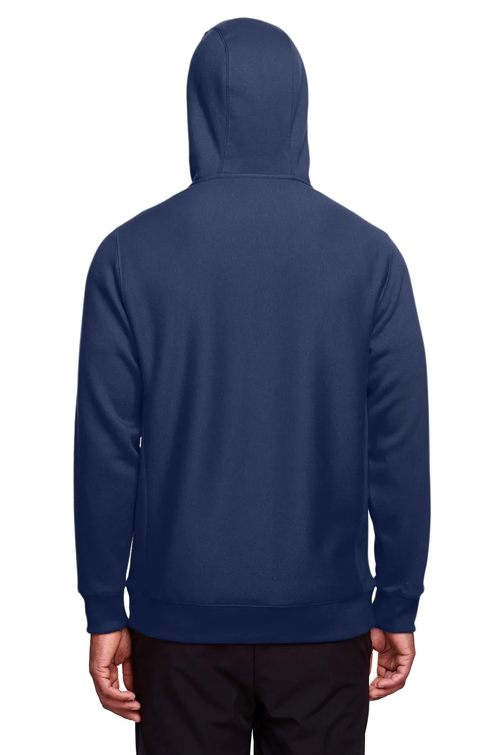Team 365 Mens Zone HydroSport Fleece Water Resistant Full Zip Hooded Sweatshirt Hoodie w/ Pockets - Dark Navy Blue