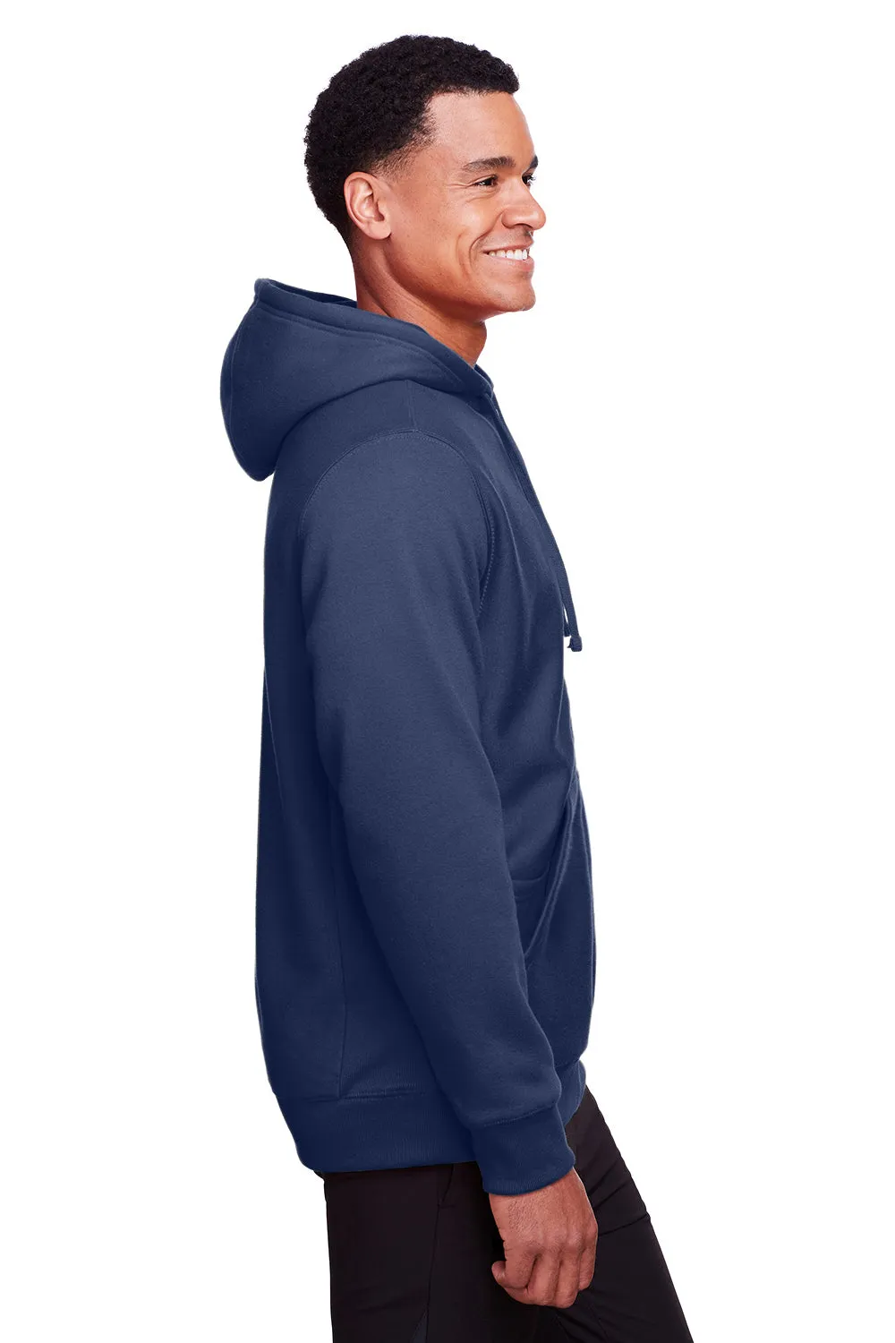 Team 365 Mens Zone HydroSport Fleece Water Resistant Full Zip Hooded Sweatshirt Hoodie w/ Pockets - Dark Navy Blue