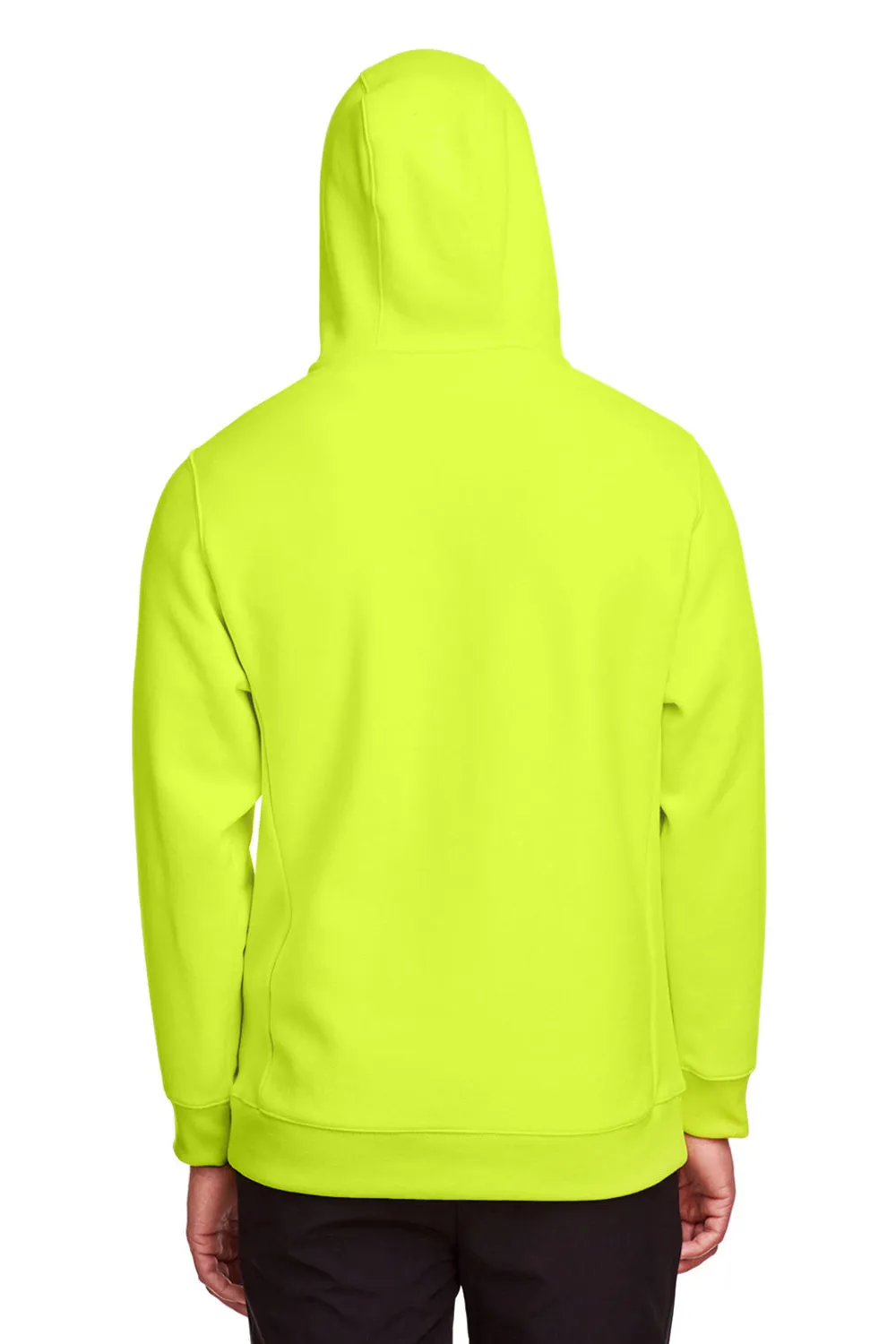 Team 365 Mens Zone HydroSport Fleece Water Resistant Full Zip Hooded Sweatshirt Hoodie w/ Pockets - Safety Yellow