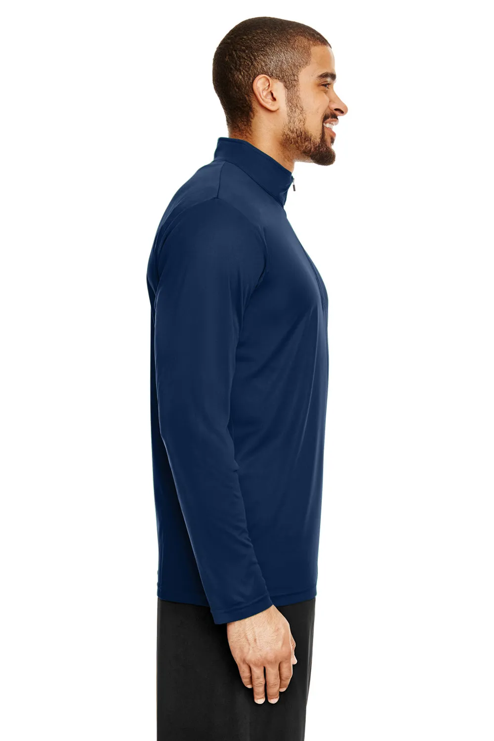 Team 365 Mens Zone Performance Moisture Wicking 1/4 Zip Sweatshirt - Dark Navy Blue