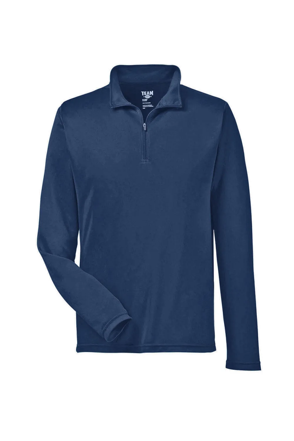Team 365 Mens Zone Performance Moisture Wicking 1/4 Zip Sweatshirt - Dark Navy Blue