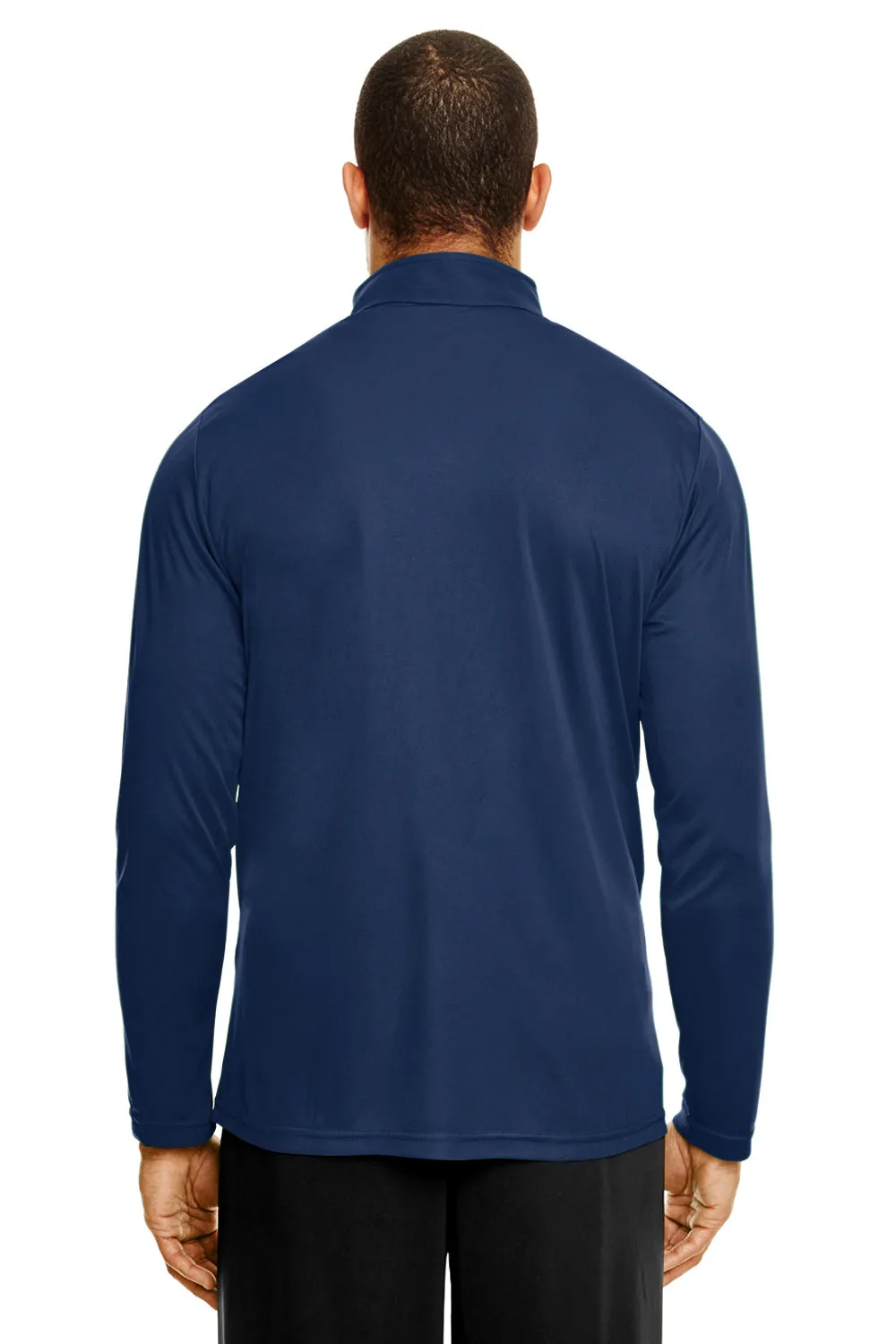 Team 365 Mens Zone Performance Moisture Wicking 1/4 Zip Sweatshirt - Dark Navy Blue