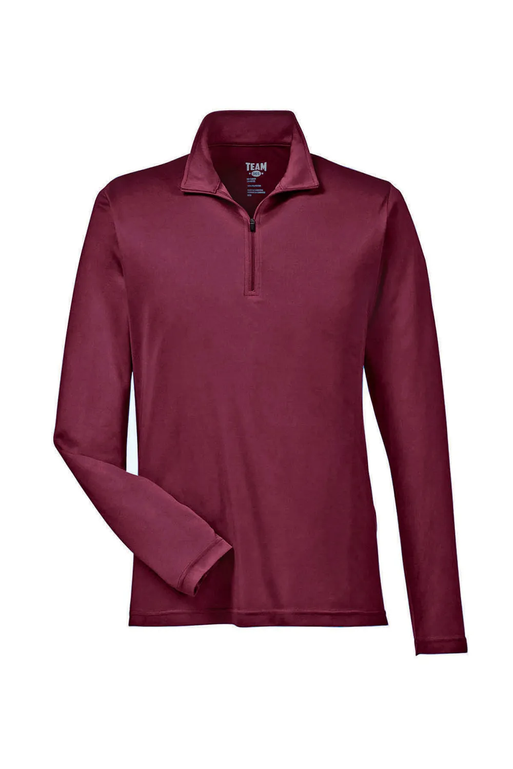 Team 365 Mens Zone Performance Moisture Wicking 1/4 Zip Sweatshirt - Maroon