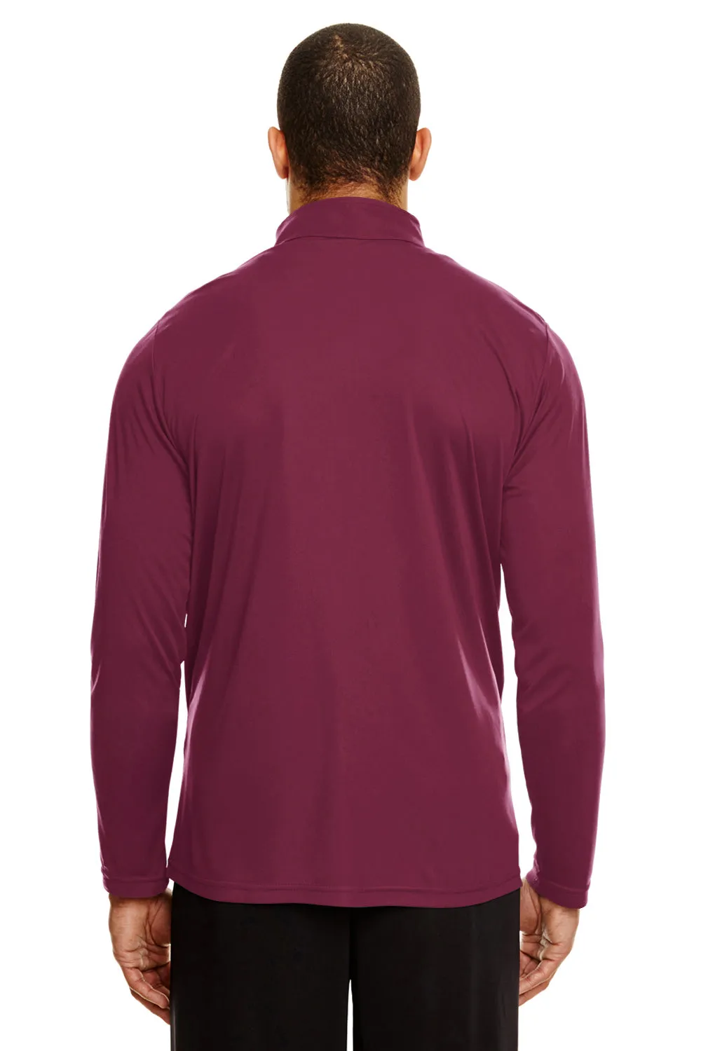 Team 365 Mens Zone Performance Moisture Wicking 1/4 Zip Sweatshirt - Maroon