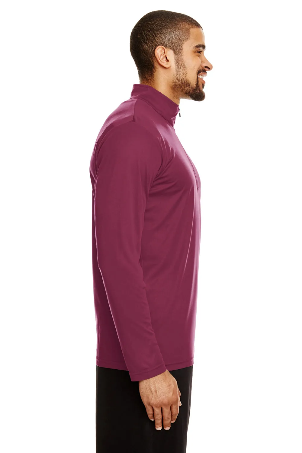 Team 365 Mens Zone Performance Moisture Wicking 1/4 Zip Sweatshirt - Maroon