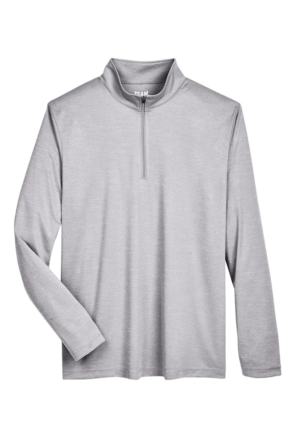 Team 365 Mens Zone Sonic Performance Moisture Wicking 1/4 Zip Sweatshirt - Heather Grey