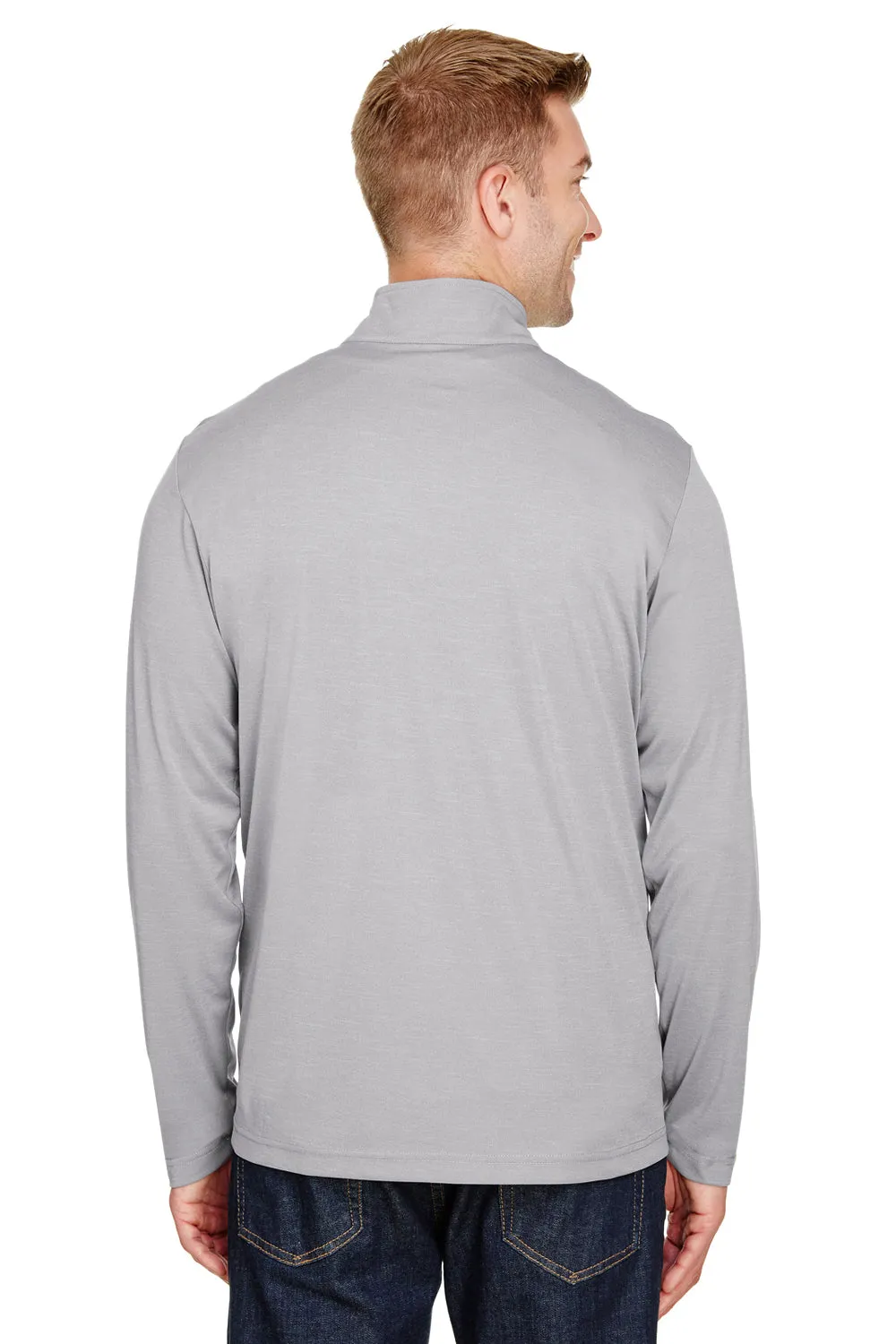 Team 365 Mens Zone Sonic Performance Moisture Wicking 1/4 Zip Sweatshirt - Heather Grey