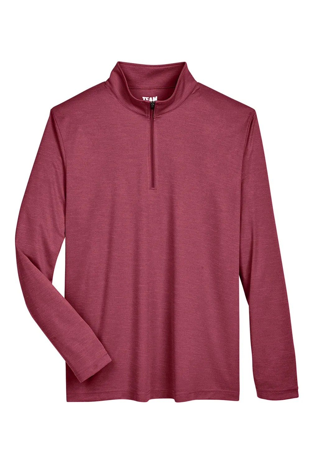 Team 365 Mens Zone Sonic Performance Moisture Wicking 1/4 Zip Sweatshirt - Heather Maroon