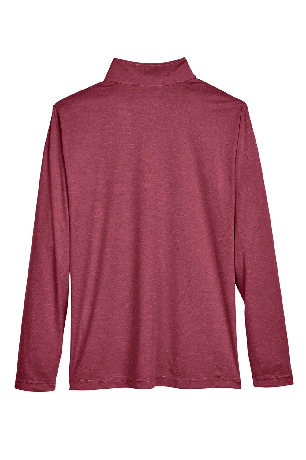 Team 365 Mens Zone Sonic Performance Moisture Wicking 1/4 Zip Sweatshirt - Heather Maroon
