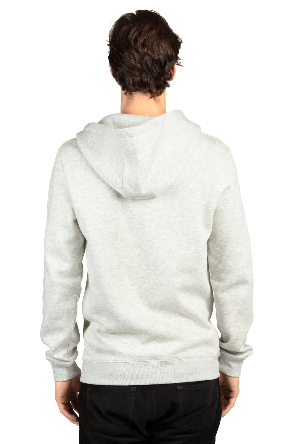 Threadfast Apparel Mens Ultimate Fleece Full Zip Hooded Sweatshirt Hoodie w/ Pockets - Heather Oatmeal