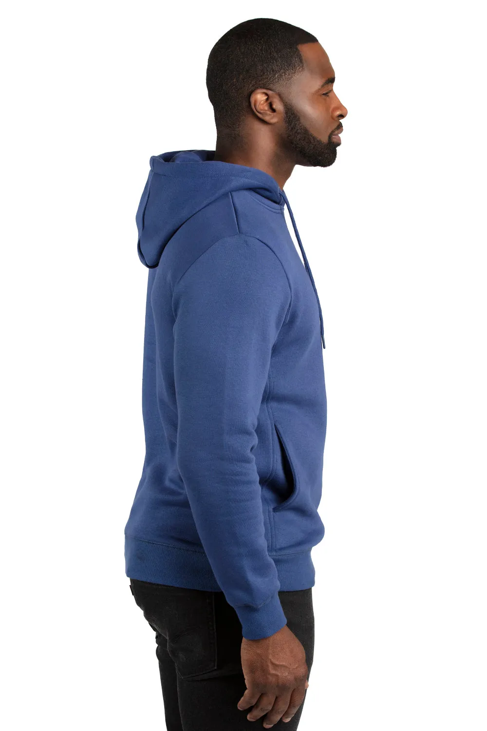 Threadfast Apparel Mens Ultimate Fleece Hooded Sweatshirt Hoodie w/ Pockets - Navy Blue