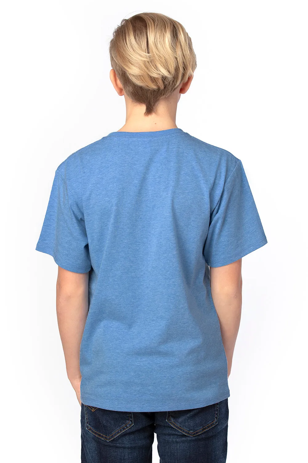 Threadfast Apparel Youth Ultimate Short Sleeve Crewneck T-Shirt - Heather Royal Blue