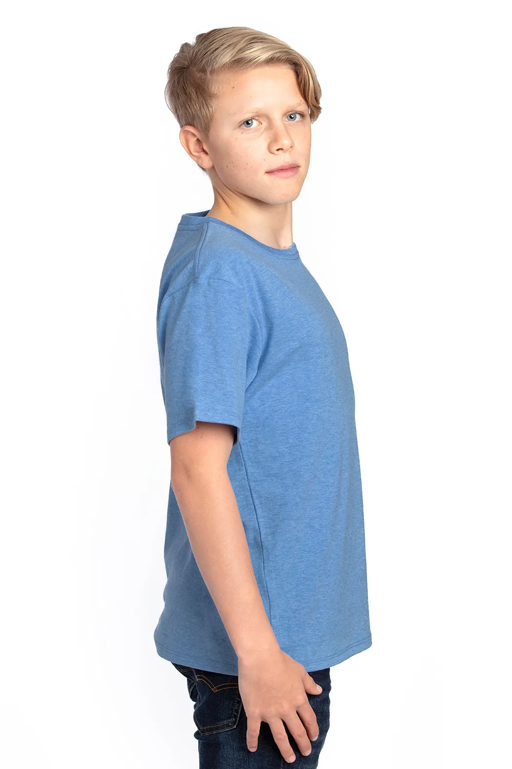 Threadfast Apparel Youth Ultimate Short Sleeve Crewneck T-Shirt - Heather Royal Blue