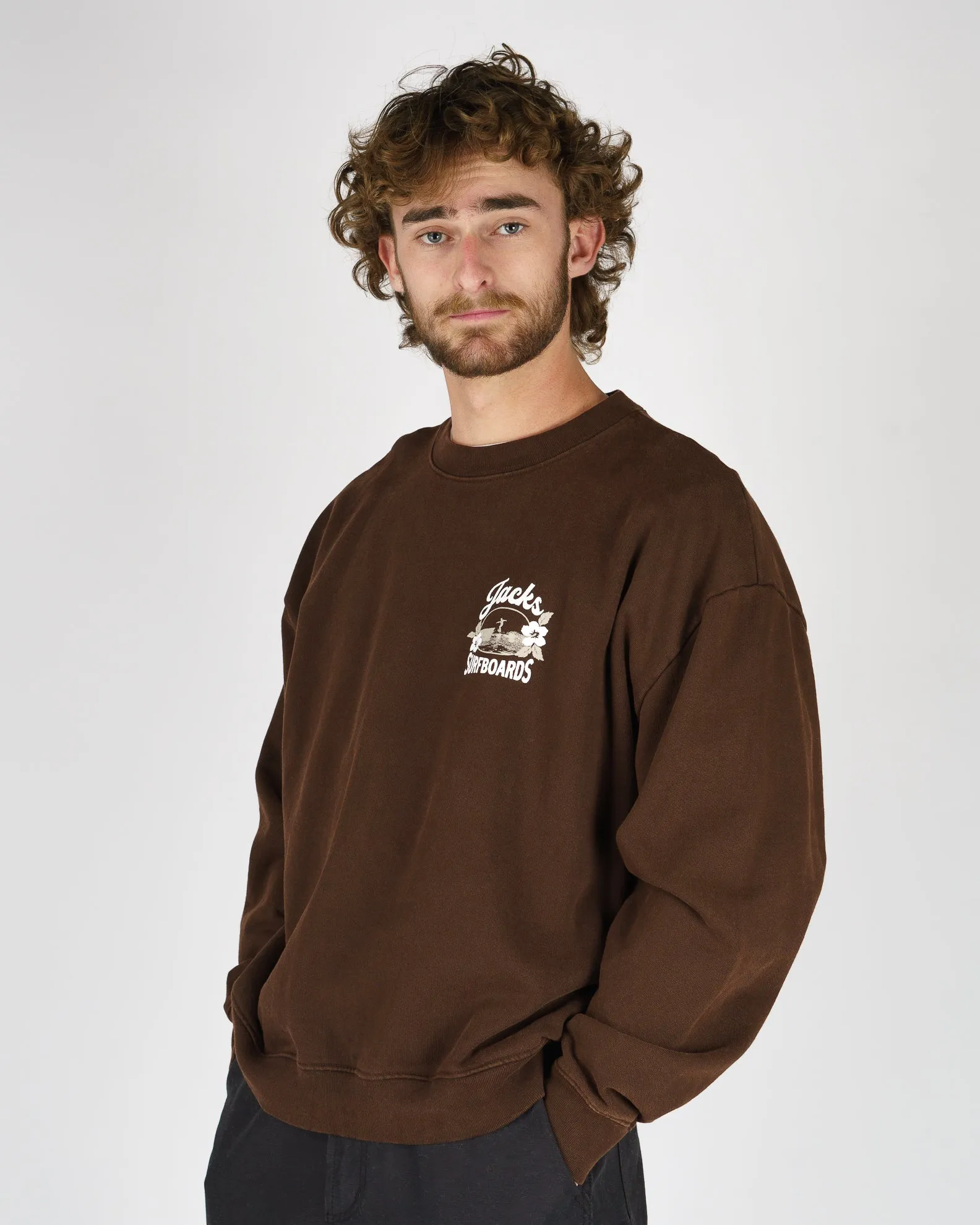 Tip Toe Heavyweight Crewneck - Brown