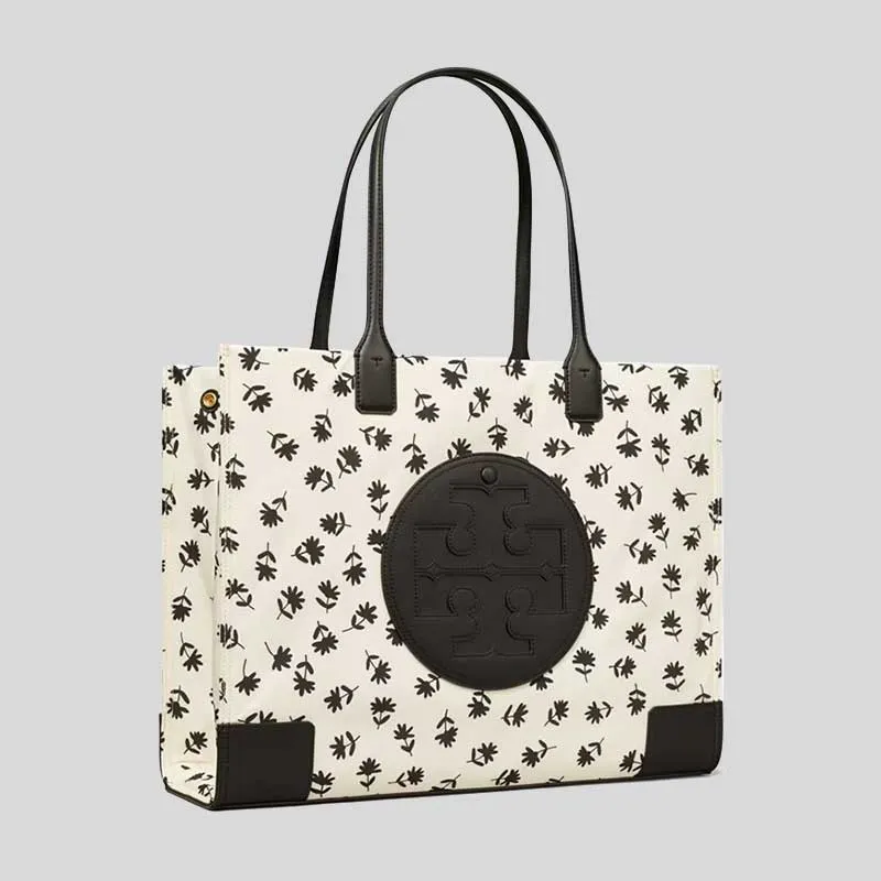 Tory Burch Bags TORY BURCH Ella Black Scatter Daisy Printed Tote Bag 160932