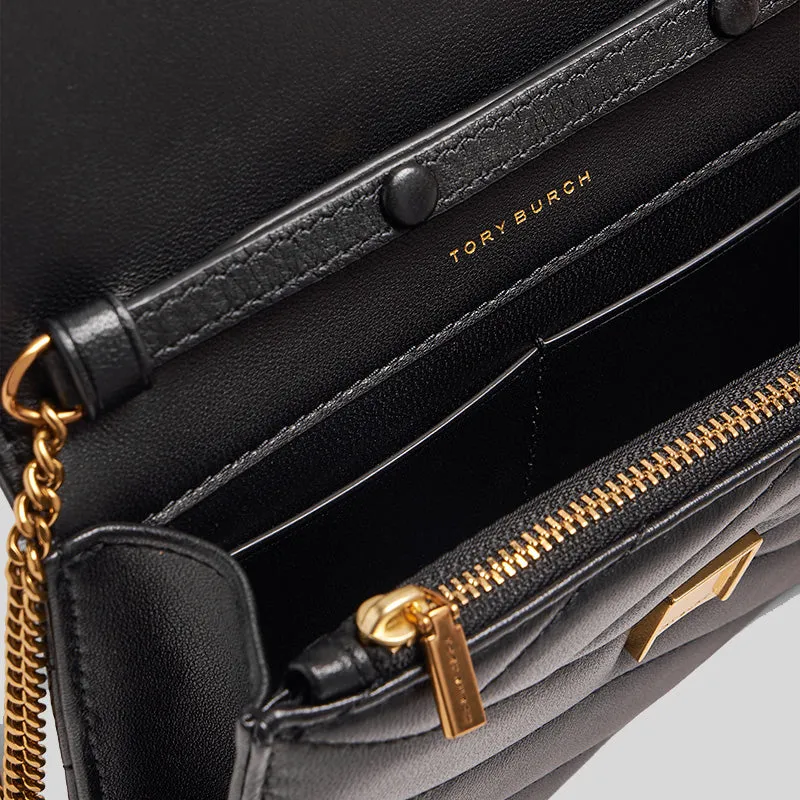 Tory Burch Bags TORY BURCH Mini Kira Chevron Top Handle Chain Wallet Black 152356